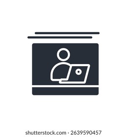work online icon. vector.Editable stroke.linear style sign for use web design,logo.Symbol illustration.