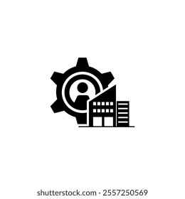 Work operator Manufacturing icons symbol flat design vector
