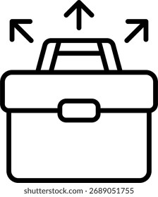 Arbeitsmöglichkeiten, Vektordesign, Konzept für die Einstellung von Arbeitsplätzen und das Karrierewachstum, Illustration für Beschäftigung und Einstellung. Liniensymbol