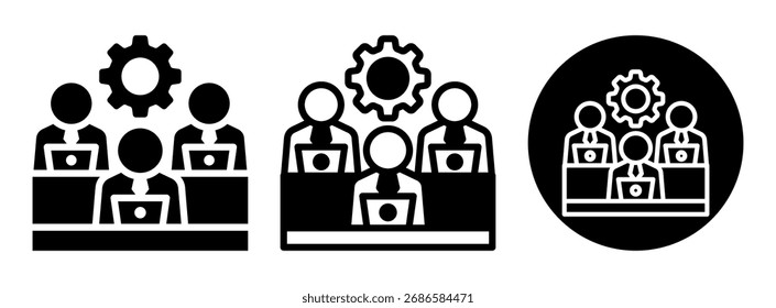 Symbol für Arbeitsorganisation (Sammlung) Glyphe und Vektorgrafik (gemischt)