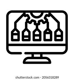 work organization line icon vector. work organization sign. isolated contour symbol black illustration