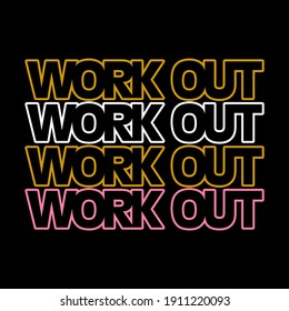 work out abstract,Graphic design print t-shirts sport fashion,vector,poster,card