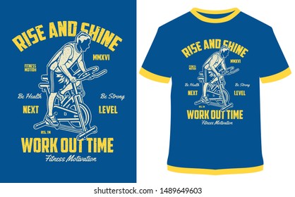 Work Out Time, typography, t-shirt graphics, for  sticker or printing for the t-shirt