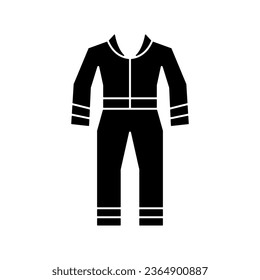 Die Arbeit überfordert das flache Symbol, Overalls, Kleidung, Sicherheitssymbol. flache Abbildung auf Weiß.eps