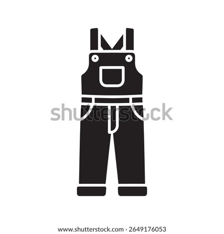 Work overalls icon representing protective clothing a uniform for industrial labor construction workers and manual jobs for body protection vector solid glyph icon