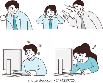 work, overtime, overwork, fatigue, boss, computer, work extension, stress,