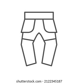 Work pants line outline icon