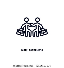 work parteners icon. Thin line work parteners icon from business and finance collection. Outline vector isolated on white background. Editable work parteners symbol can be used web and mobile