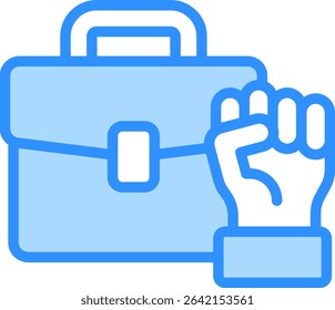 Work Passion Icon Blue Color Vector Illustration