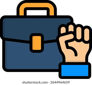 Ícone de paixão de trabalho Ilustração de vetor de cor linear
