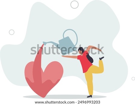 Work passion, motivation to success and win business competition, mindset or attitude to work in we love to do concept.flat design.illustration with people.