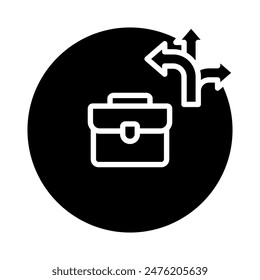 Ilustración de línea de Vector de iconos de trayectoria de trabajo