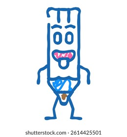 work pen character doodle icon sketch vector. work pen character sign. isolated symbol illustration