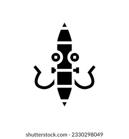 work pen character glyph icon vector. work pen character sign. isolated symbol illustration