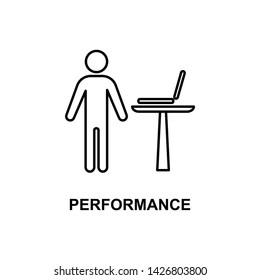 work performance icon. Element of conference with description icon for mobile concept and web apps. Outline work performance icon can be used for web and mobile