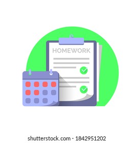work period date. assignment, homework submission deadline concept illustration flat design vector. icon, infographic, website or app ui, etc