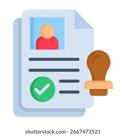 Ícone de permissão de trabalho - Ilustração do vetor de estilo plano