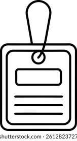 work permit id tag line art