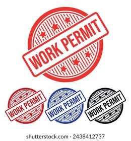 Work Permit Rubber stamp Design art Illustration 