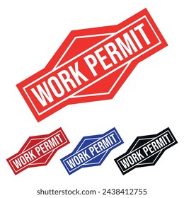 Work Permit Rubber stamp Design art Illustration 
