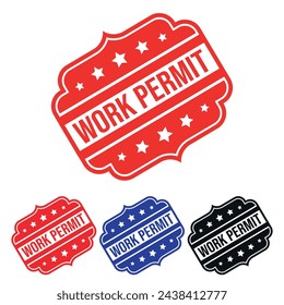 Work Permit Rubber stamp Design art Illustration 