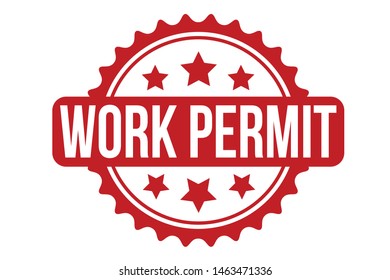 Work Permit Rubber Stamp. Work Permit Stamp Seal – Vector