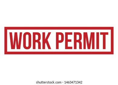 Work Permit Rubber Stamp. Work Permit Stamp Seal – Vector