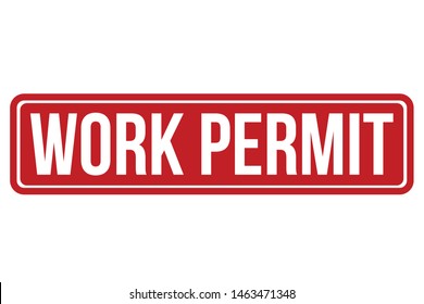 Work Permit Rubber Stamp. Work Permit Stamp Seal – Vector