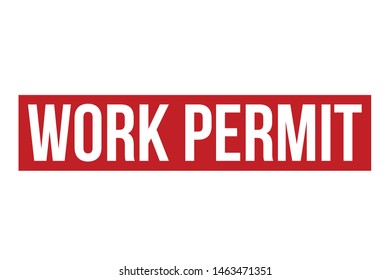 Work Permit Rubber Stamp. Work Permit Stamp Seal – Vector