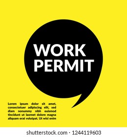 work permit sign,label. work permit speech bubble. work permit tag sign,banner