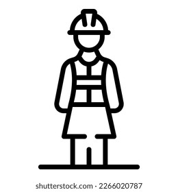 Work person icon outline vector. Female engineer. Builder construction