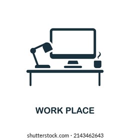 Work Place Icon. Monochrome Simple Work Place Icon For Templates, Web Design And Infographics