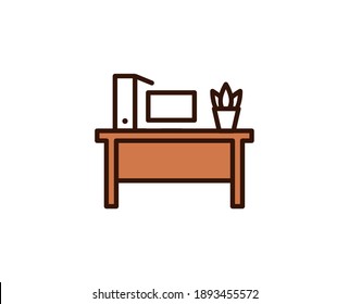 Work place line icon. Vector symbol in trendy flat style on white background. Office sing for design.