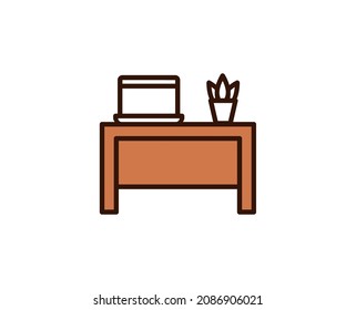 Work place line icon. Vector symbol in trendy flat style on white background. Office sing for design.