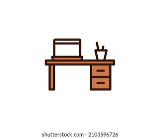 Work place line icon. Vector symbol in trendy flat style on white background. Office sing for design.