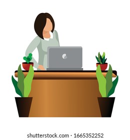 Ilustración de icono de oficina de lugar de trabajo