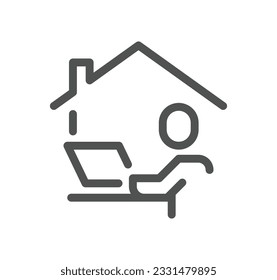 Work place related icon outline and linear vector.