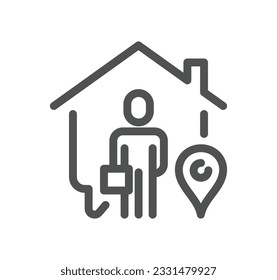 Work place related icon outline and linear vector.