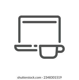 Work place related icon outline and linear vector.