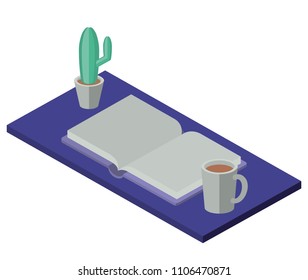work place scene isometric icons