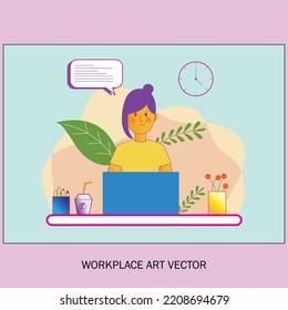 Work Place Vector Design Animated