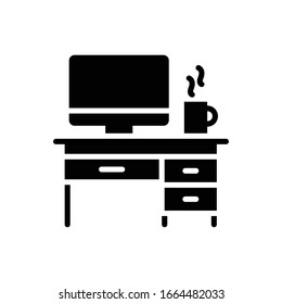 Ilustración Vector del lugar de trabajo. Icono de Desarrollo de diseño.