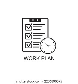 icono de plan de trabajo, icono de negocio