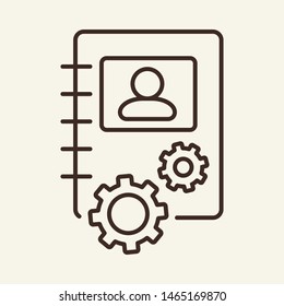 Work plan vector line icon. Planning, list to do, strategy. Time management concept. Vector illustration can be used for topics like business, consulting, project management