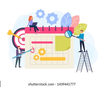 Work planning timeline concept. Vector flat graphic design cartoon isolated illustration