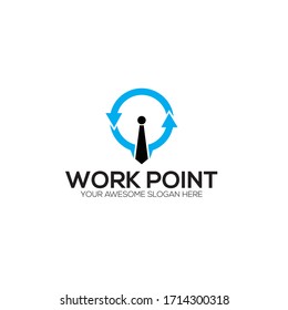 Plantilla de diseño de logotipos de punto de trabajo