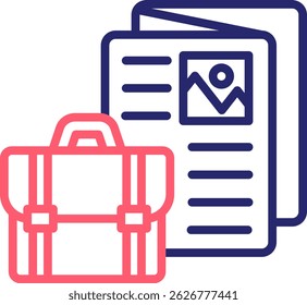 Work Portfolio Icon Color Vector Illustration