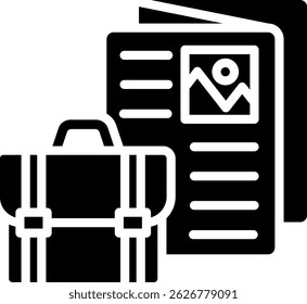 Icono de Cartera de trabajo Ilustración vectorial de glifo