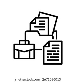 Vektorgrafik der Symbolzeile des Arbeitsportfolios