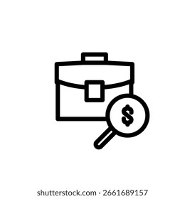 Diseño de Vector de contorno de Cartera de trabajo Bueno para el Web o el App móvil